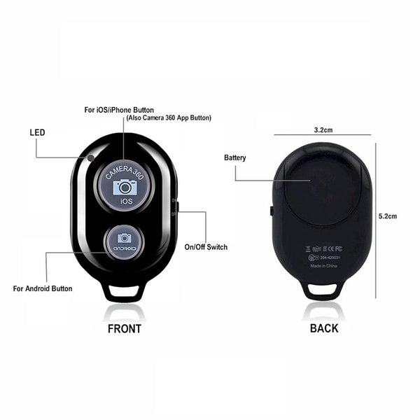 Mobile Phone Bluetooth Wireless Remote Control Monopod Selfie Stick Shutter X1I6