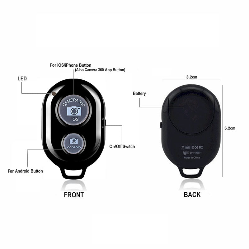 Mobile Phone Bluetooth Wireless Remote Control Monopod Selfie Stick Shutter X1I6