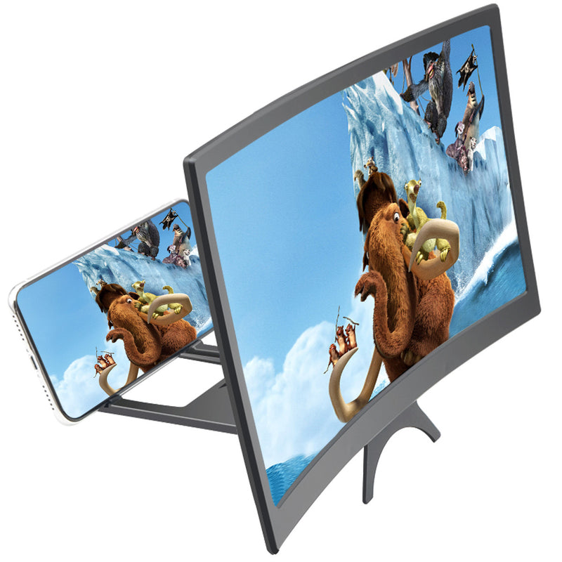 12 Inch Curved 3D HD Phone Screen Magnifier Movie Video Amplifier for Smart Phones Below 6.5 Inch for iPhone for Samsung