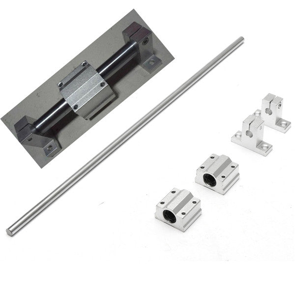 8mm x 500mm Linear Rail Shaft Rod with Bearing Guide Support and Bearing Block