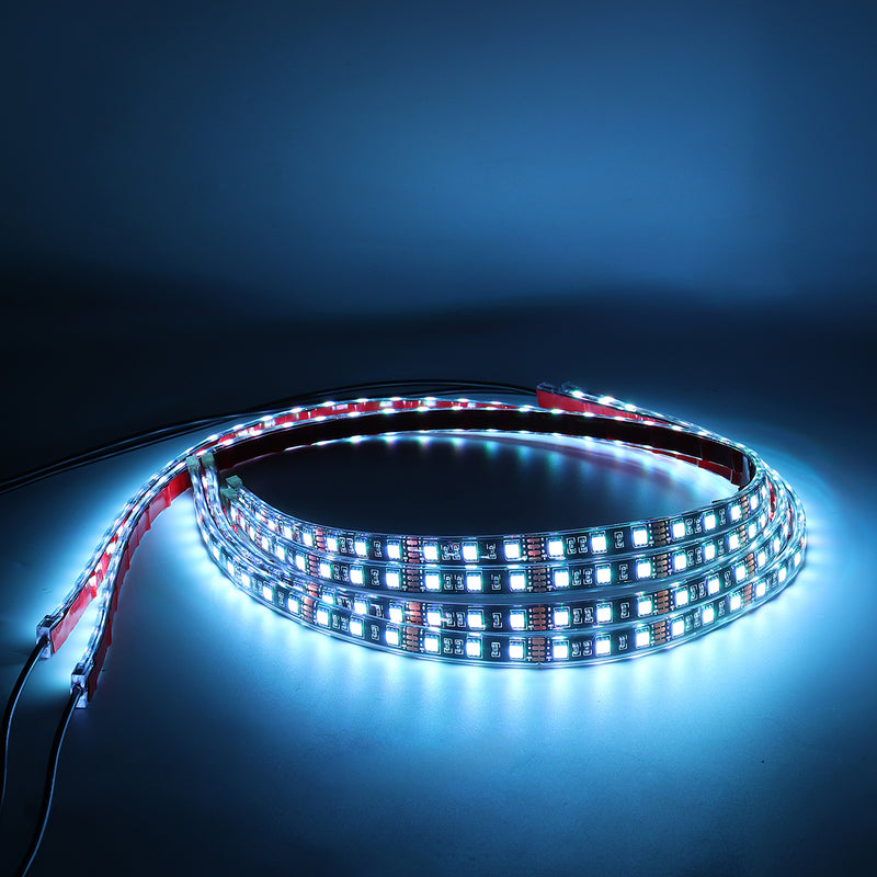 4Pcs RGB LED Strip Light Kit Under Car Tube Underglow Atmosphere APP Remote 12V IP65