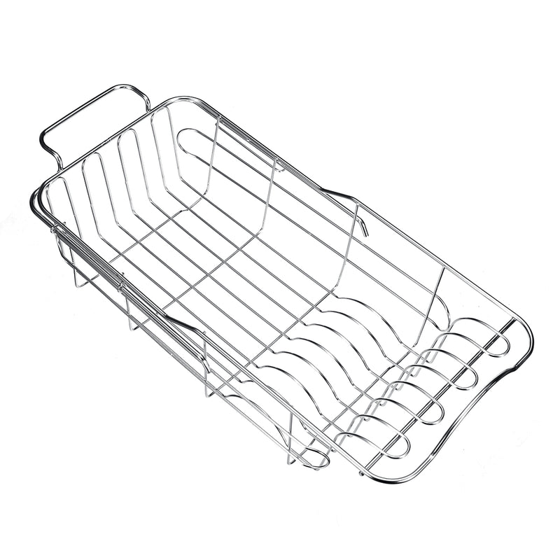 Stainless Steel Dish Drainer Drying Rack Holder Bowl Storage Basket Kitchen Sink Drain Shelf