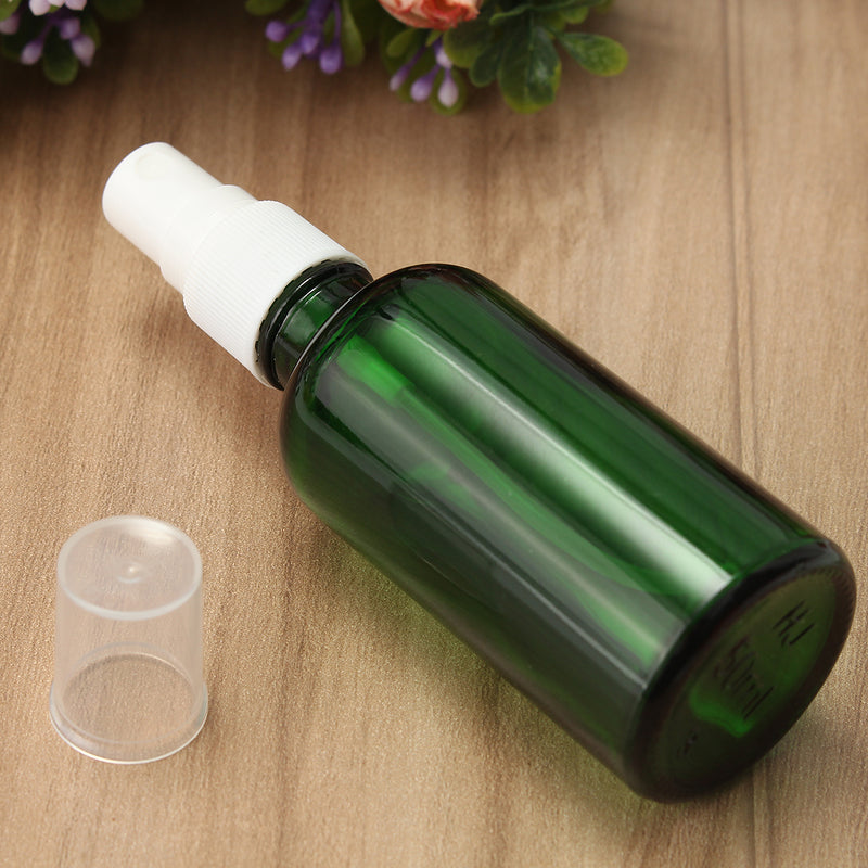 15/30/50ml Mini Green Spray Bottle Sprayer Refillable Container w/ Drop & Spray for Aromatherapy Perfume Essential Oi Travel