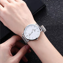 Fashion Couple Quartz Watch Casual Rose Gold Mesh Band Wrist Watch