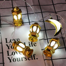 10PCS Battery Supply Moon Palace Shape Eid Ramadan Islamic LED String Light Indoor Home Party Decor