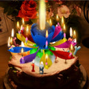 3 Pack Musical Birthday Candle Multicolor Musical Candle Lotus Rotation Pla