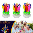 3 Pack Musical Birthday Candle Multicolor Musical Candle Lotus Rotation Pla