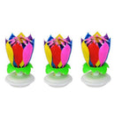 3 Pack Musical Birthday Candle Multicolor Musical Candle Lotus Rotation Pla