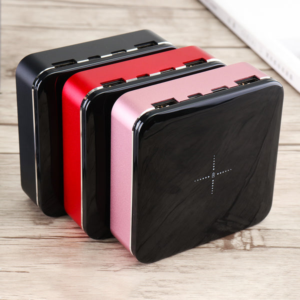 20000mAh Wireless Charging External Battery Power Bank Mini Dual USB Portable
