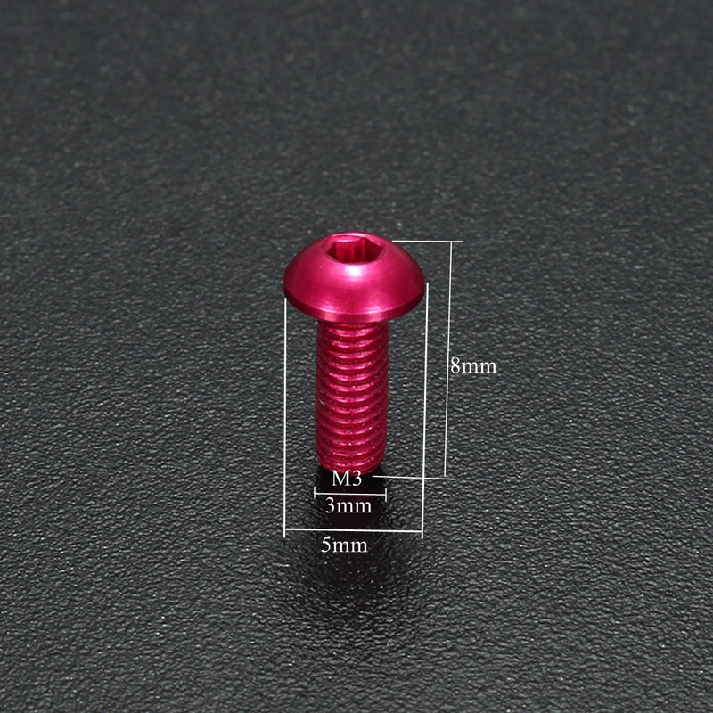 Suleve M3AH6 10Pcs M38mm Hex Socket Screws Round Head Cap Screws 7075 Aluminum Alloy