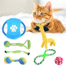 7Pcs Pet Dog Rope Chew Toy Set Tough Knot Ball Cotton Teething Chewing Toys
