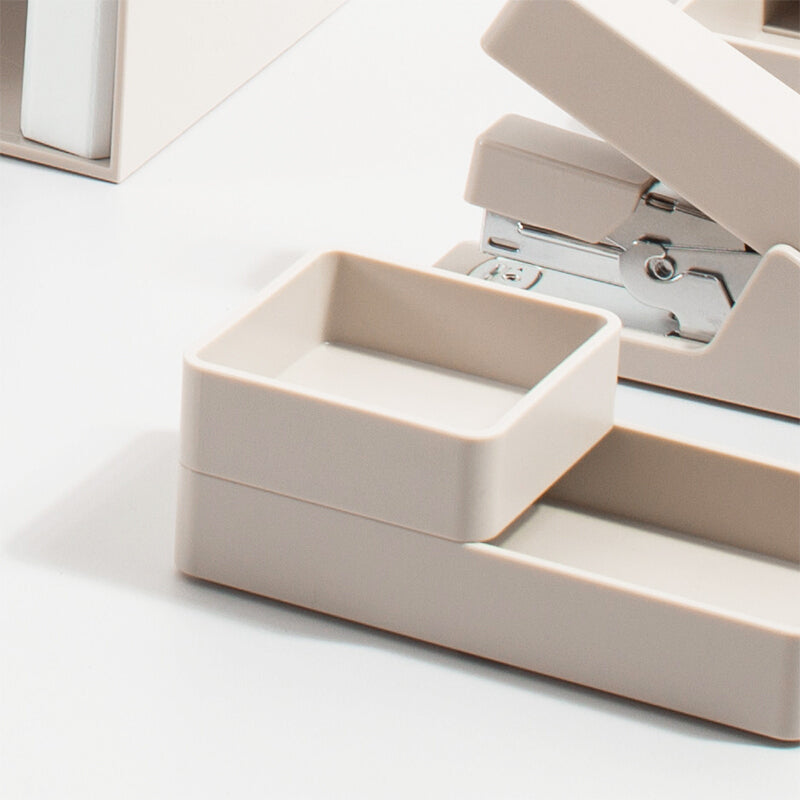 NUSIGN NS028 Stackable Combination Small 3 Layers Square Trays ABS Paperclip Holder Storage Tray Desktop Organizer