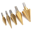 Drillpro DB-S4 HSS Titanium Pagoda Drill/Ladder Drill 1/4&3/8&1/2 Inch Round Shank Step Drill Bit