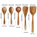 Kitchen Utensils Set Wooden Cooking Spoon Tool Non-Stick Pot Handmade Natur