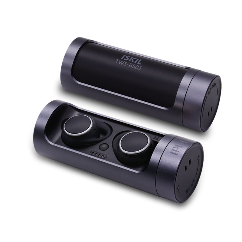 [True Wireless] Portable Dual bluetooth Earphone Ratation Open Waterproof Stereo with Charging Case