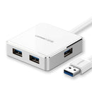 UGREEN US168 5 in 1 USB3.0 High Speed USB Hub Aluminum Alloy Extender Connector with Power Supply Interface for PC Laptop
