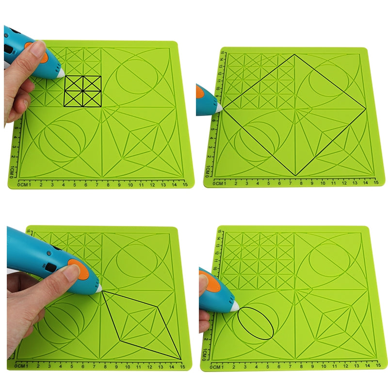 4PCS 3D Printing Pen Silicone Design Mat + 5PCS Insulation Silicone Finger Caps