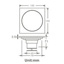Bathroom Floor Drain Square Shower Sink Drain Strainer with Removable Cover P8S4