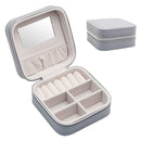 Travel Mini Jewelry Box Leather PU Jewelry Packing Case Portable Earring Ri