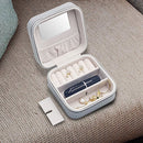 Travel Mini Jewelry Box Leather PU Jewelry Packing Case Portable Earring Ri