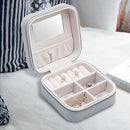 Travel Mini Jewelry Box Leather PU Jewelry Packing Case Portable Earring Ri