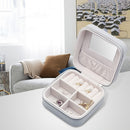 Travel Mini Jewelry Box Leather PU Jewelry Packing Case Portable Earring Ri