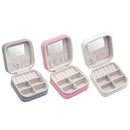 Travel Mini Jewelry Box Leather PU Jewelry Packing Case Portable Earring Ri