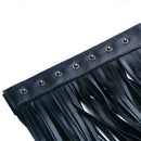 Women's Tassels Leather Skirt Summer Fashion Adjusted PU Long Fringe Dress BH1T6