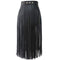 Women's Tassels Leather Skirt Summer Fashion Adjusted PU Long Fringe Dress BH1T6