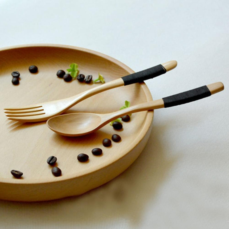 Wood 2 Pcs Spoon And Fork Dinnerware Sets Flatware Sets Wooden Spoon Fork Flatware Set