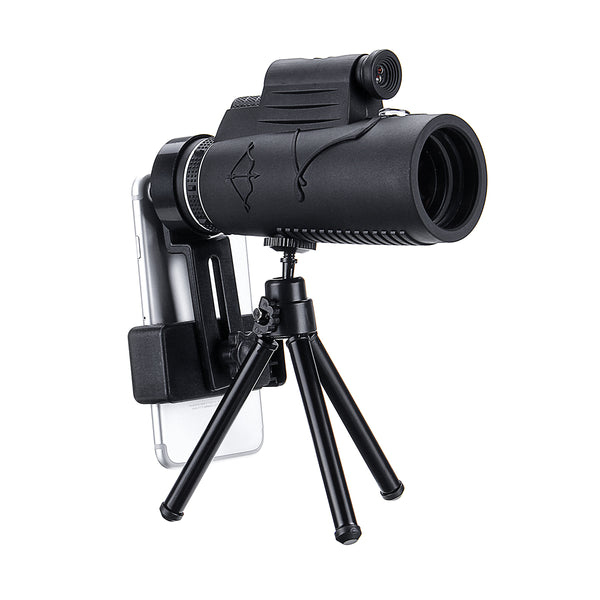 50x60 HD Smart Zoom Optical Telescope Monocular with Illumination Laser +Tripod+Mobile Phone Clip