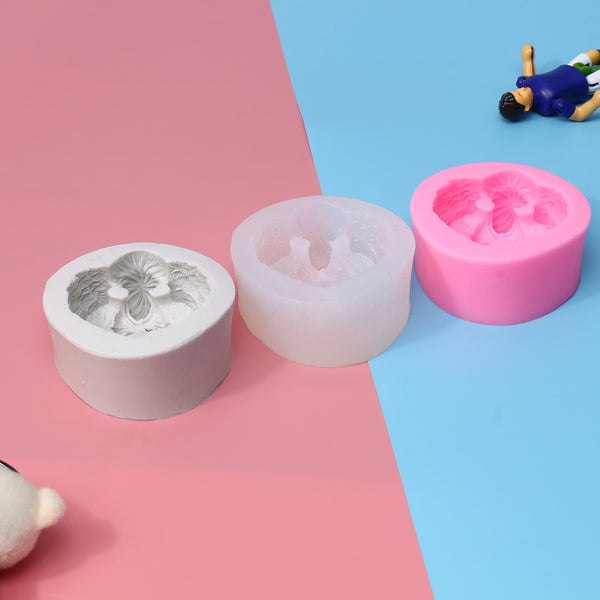 3D Fondant Cake Mold Silicone Baking Mould Angel Wing Decorating With Letters