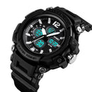SKMEI 1498 Luminous 5ATM 3Time Multi-Function Outdoor Men Watch Dual Display Digital Watch
