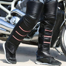Motorcycle Bike Protective Knee Pads, PU Leather Windproof Men's Leg Gaiter