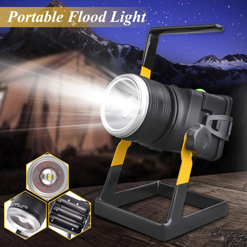 4.2V Rotating Focus Portable LED Flood Spot Work Light Camping Lamp Rechargeable