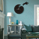 Art Decor Horseman Jumping Wall Watch Rider on Horseback Jumping Horse Cloc