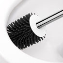 Stainless Steel Soft Silicone Free Standing Bathroom Toilet Cleaning Brushes Holder Set