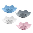 Draining Soap Dish Soap Box Plate Lotus Shape Silicone Box Holder Portable  X2U9