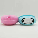 Pink Electric Battrey Facial Cleansing Brush Silicon Vibration Mini Cleaner