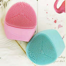 Pink Electric Battrey Facial Cleansing Brush Silicon Vibration Mini Cleaner