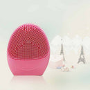 Pink Electric Battrey Facial Cleansing Brush Silicon Vibration Mini Cleaner