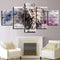 Loskii Spray Oil Paintings Canvas Five Combination Decorative Paintings Statue of Liberty Wall Art For Home Decorations