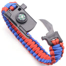 IPRee 4 In 1 EDC Survival Bracelet Outdoor Emergency 7 Core Paracord Whistle Compass Kit
