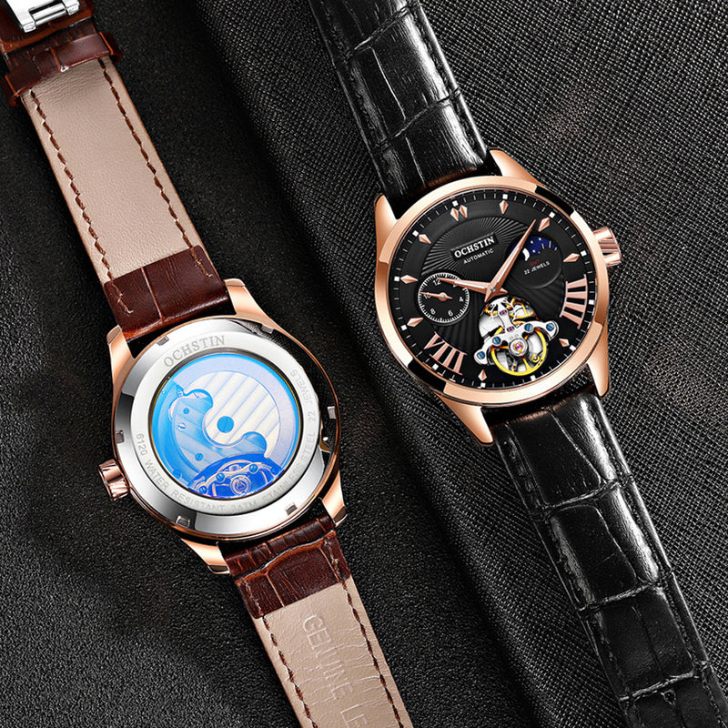 OCHSTIN GA6120 Luminous Display Moon Phase Automatic Mechanical Watch Full Steel Men Watch