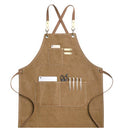 Khaki Fashion Denim Canvas Wear Apron / Painting / Hairdressing / Barista R