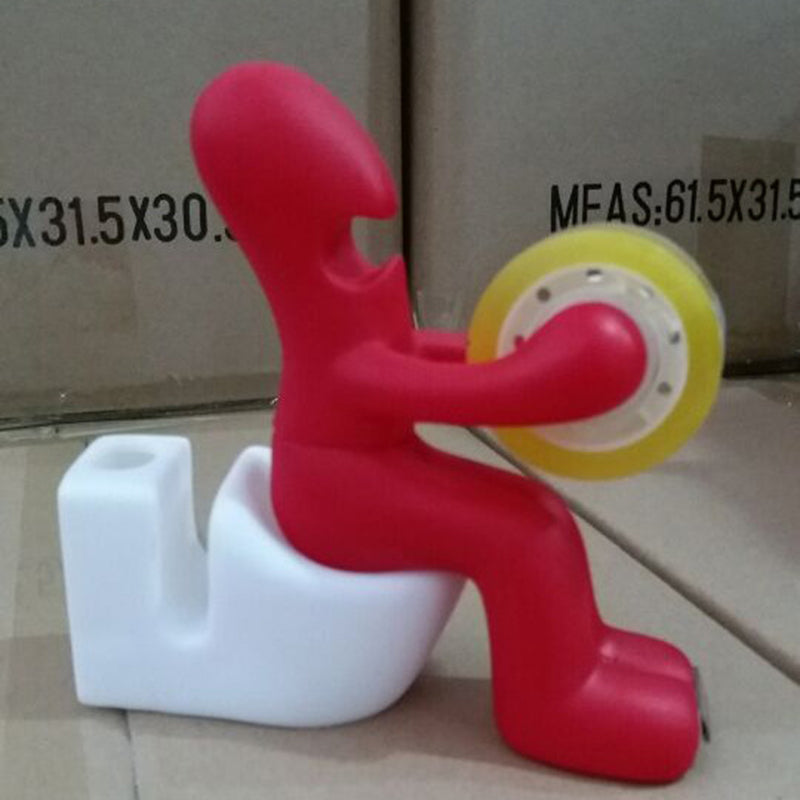 Multifunctional Toilet Shape Tape Dispenser Office Stationery Magnetic Storage Box Pen Holder