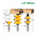 3Pcs 12mm Shank Entry Interior Tenon Door Router Bit Set Matched R&S Router