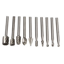 Drillpro RB2 10pcs HSS Router Bit Burr For Dremel and Rotary Engraving Wood Working Tool