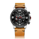 CURREN 8288 Chronograph Calendar Quartz Wrist Watch Leather Strap Waterproof Men Watch