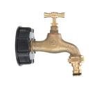 S60x6 IBC Tank Coarse Thread Adapter to Brass Garden Tap with 1/2'' Nozzle Pagoda Hose Tap Connector Replacement Multi-functional Valve Fitting Parts for Home Garden